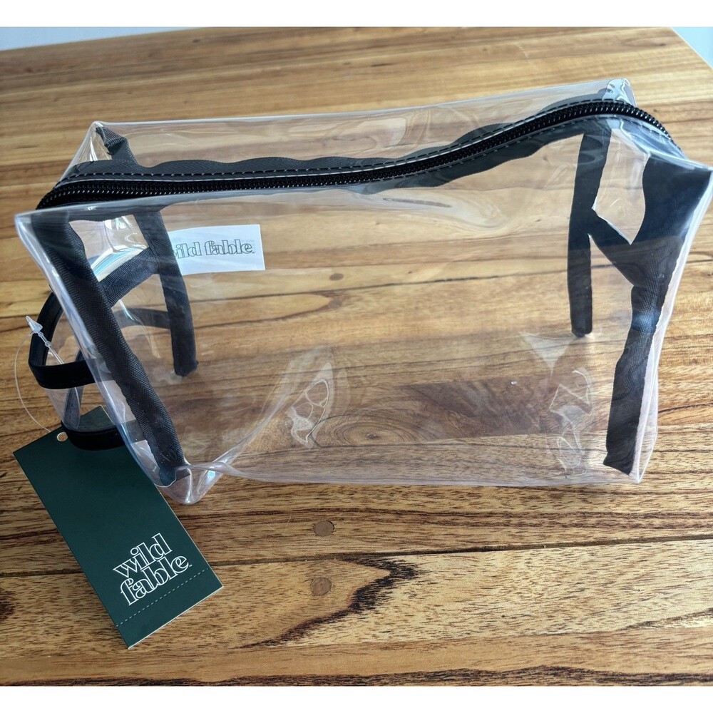 Wild Fables Clear Makeup Bag Black Trim